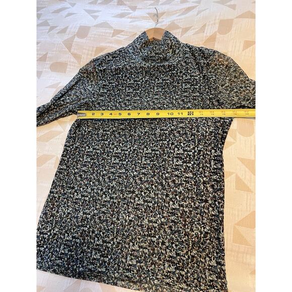 Anthropologie Sheer Colorful Turtleneck Long Sleeve Top Size M - Picture 5 of 6